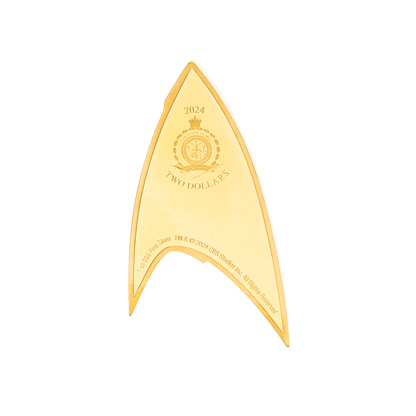STARFLEET DIVISIONS STAR TREK Command Insignia 1 Oz Silver Coin $2 Niue 2024- Parthava Coin