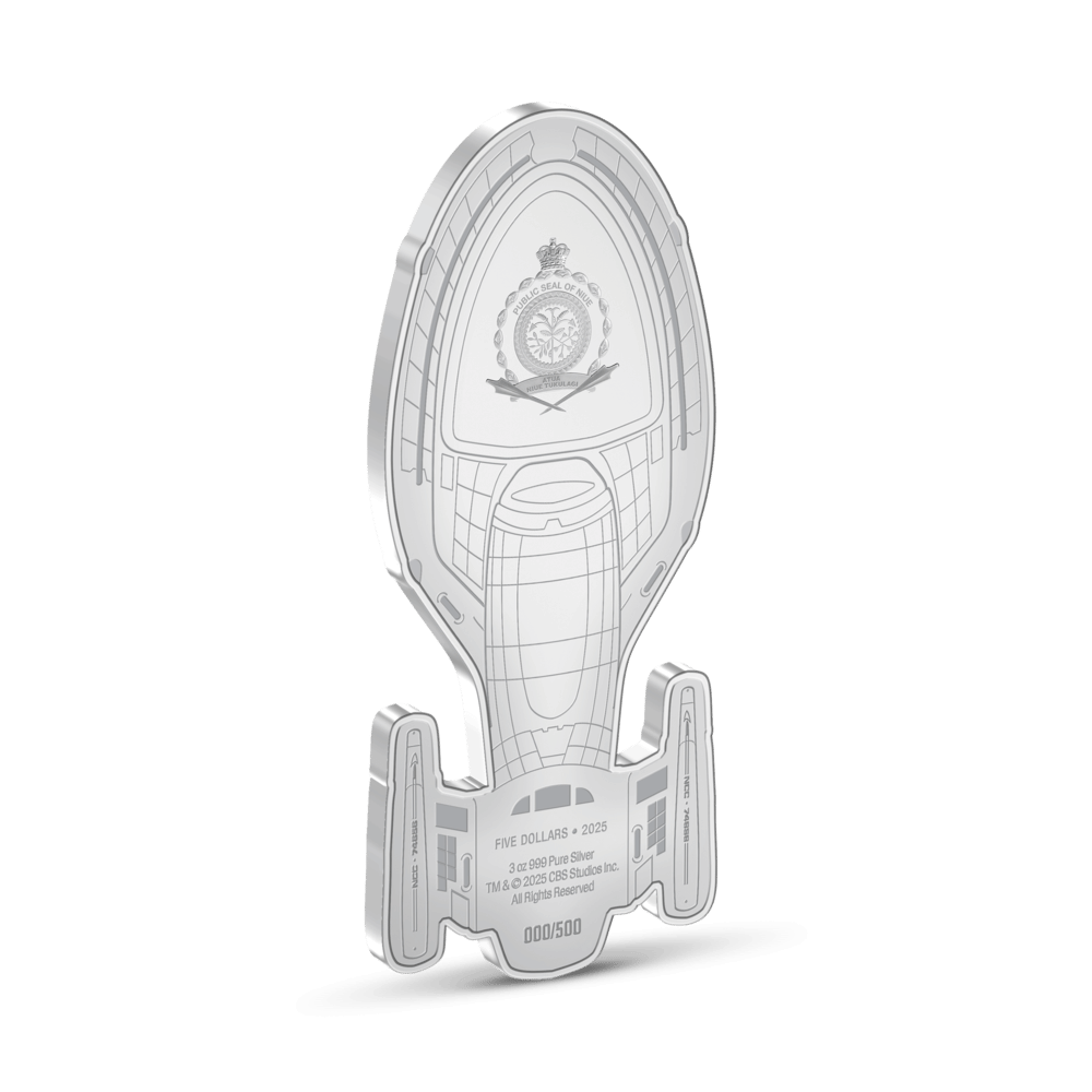 Star Trek Ships – U.S.S. Voyager NCC-74656 Silver Coin obverse - Agoro by New Zealand Mint