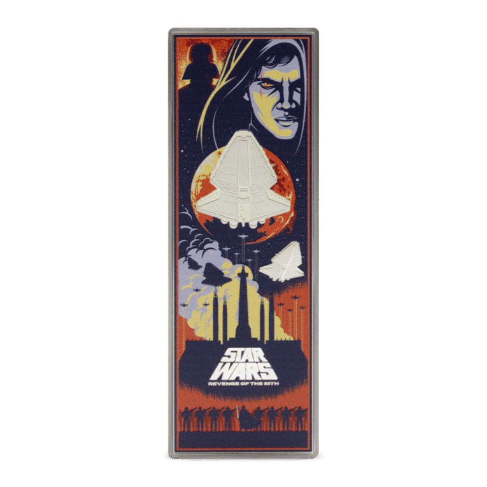 Star Wars™ Revenge of the Sith™ 3 Oz Silver Poster Coin reverse - Agoro by New Zealand Mint