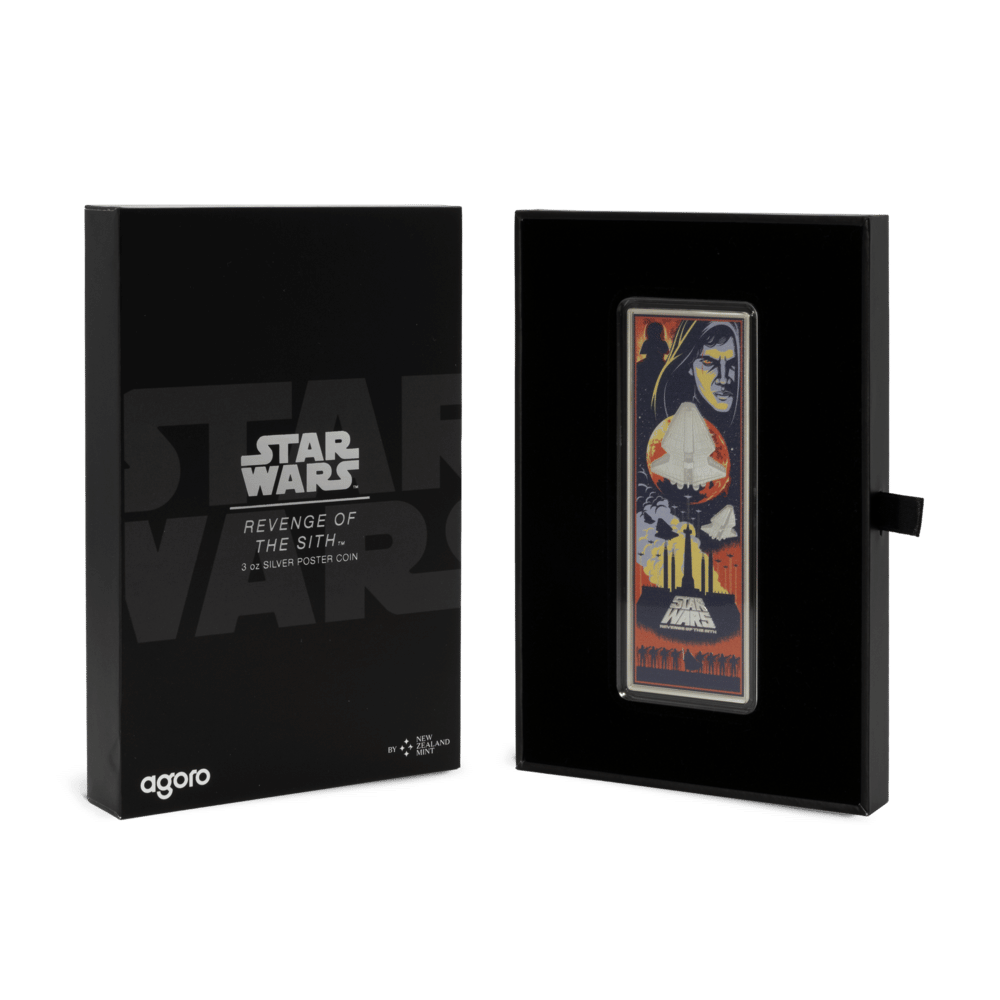 Star Wars™ Revenge of the Sith™ 3 Oz Silver Poster Coin presentation box - Agoro by New Zealand Mint