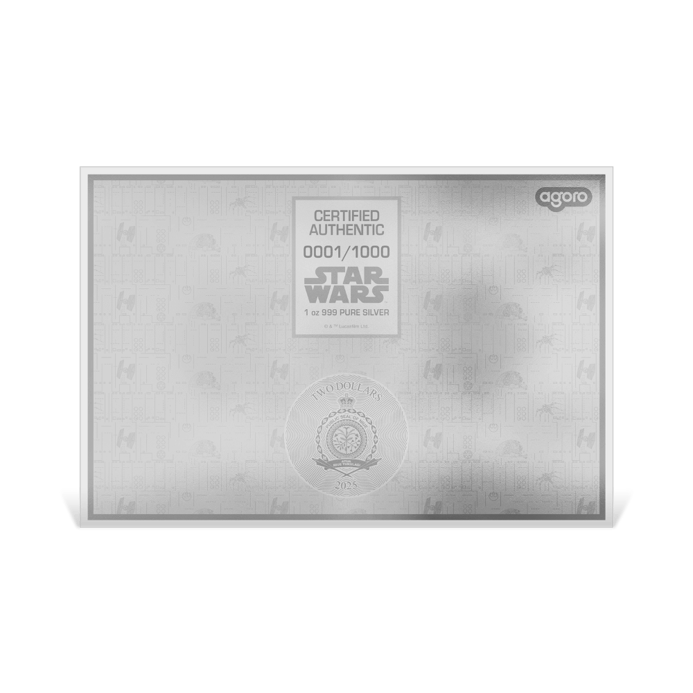 Star Wars™ Darth Vader Helmet™ Blueprint Silver Foil - Agoro by New Zealand Mint obverse main image