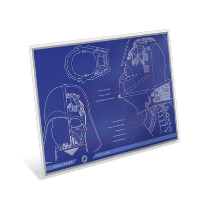 Star Wars™ Darth Vader Helmet™ Blueprint Silver Foil - Agoro by New Zealand Mint Reverse main image