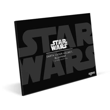 Star Wars™ Darth Vader Helmet™ Blueprint Silver Foil - Agoro by New Zealand Mint packaging