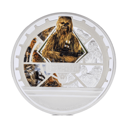 Chewbacca Star Wars Classic 3 Oz Silver Coin - Reverse - Agoro by New Zealand Mint