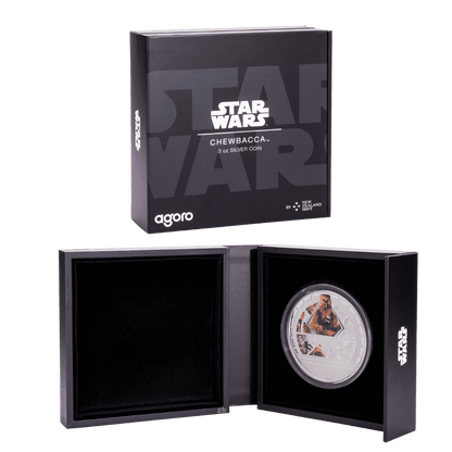 Chewbacca Star Wars Classic 3 Oz Silver Coin - Packaging - Agoro by New Zealand Mint
