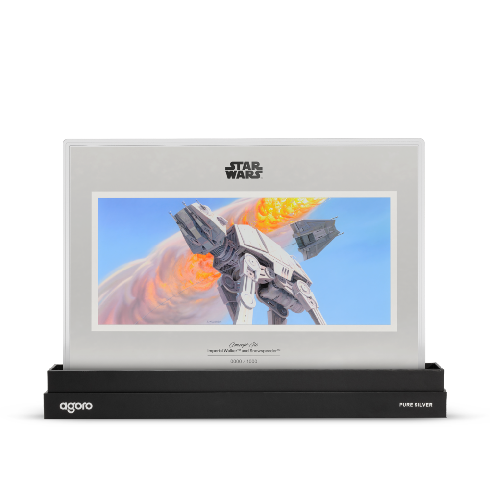 Star Wars™ Concept Art Imperial Walker™ and Snowspeeder™ Silver Collectible Foil AGORO