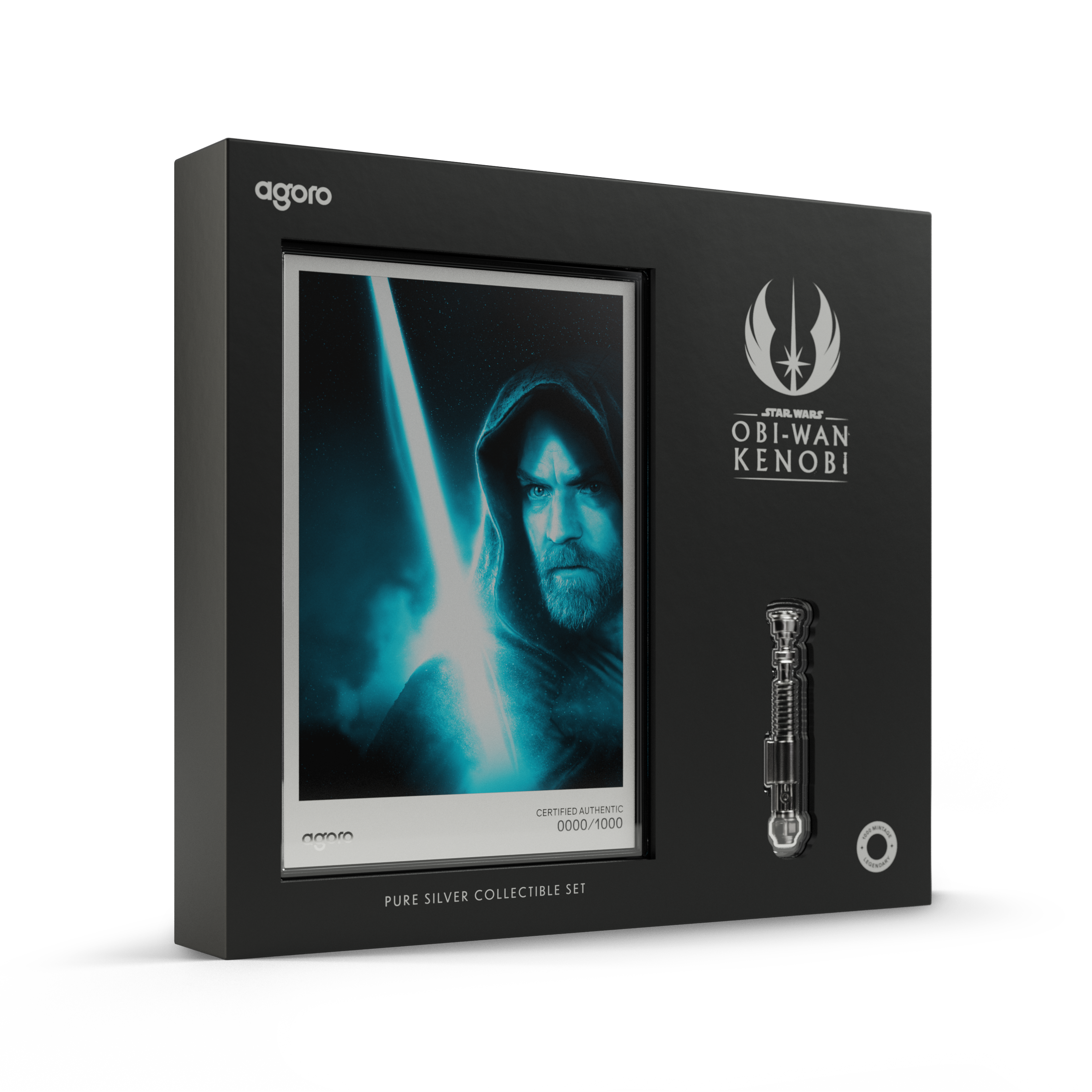 Star Wars™ Obi-Wan Kenobi™ Lightsaber Silver Collectible Set Agoro