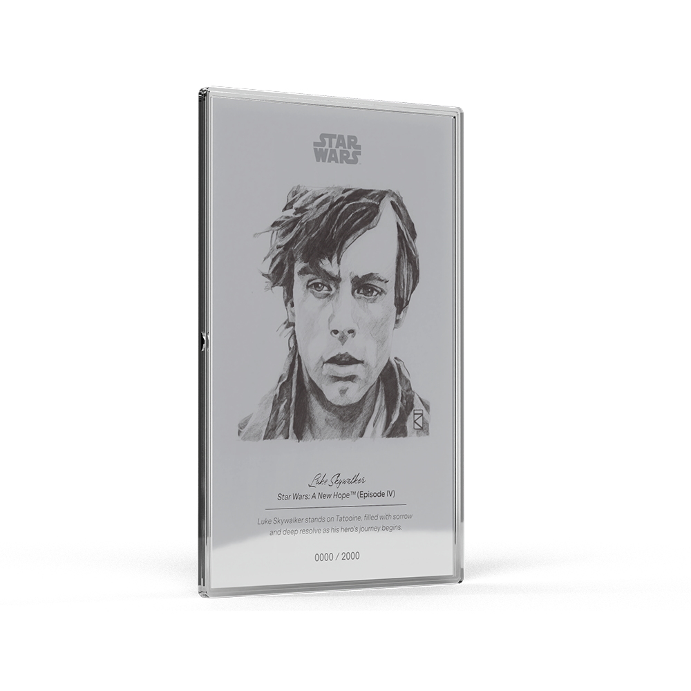Star Wars™ Sketch Art Luke Skywalker™ Silver Collectible Foil Agoro