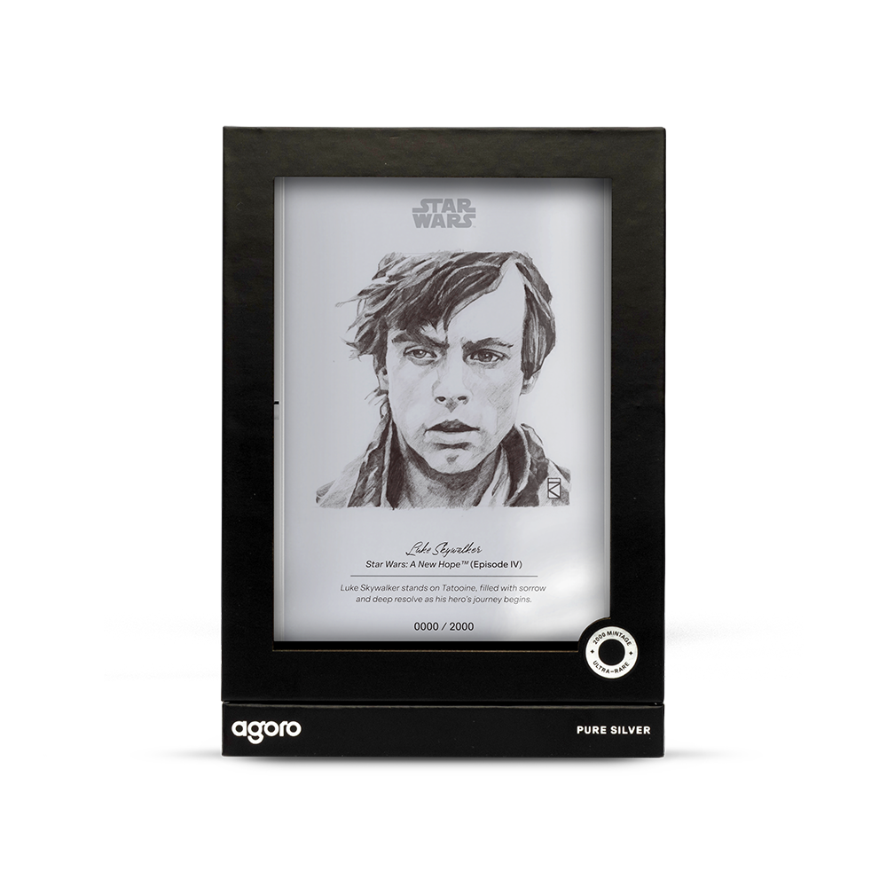 Star Wars™ Sketch Art Luke Skywalker™ Silver Collectible Foil Agoro