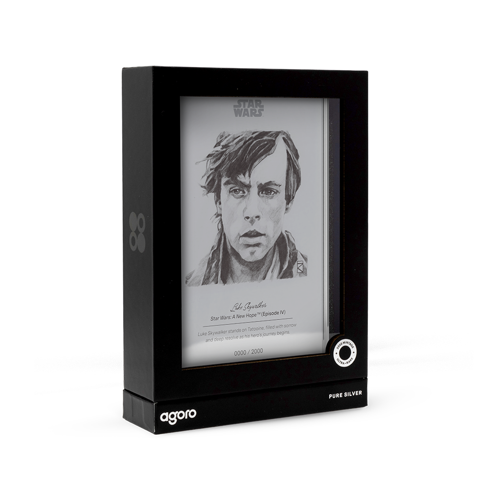 Star Wars™ Sketch Art Luke Skywalker™ Silver Collectible Foil Agoro