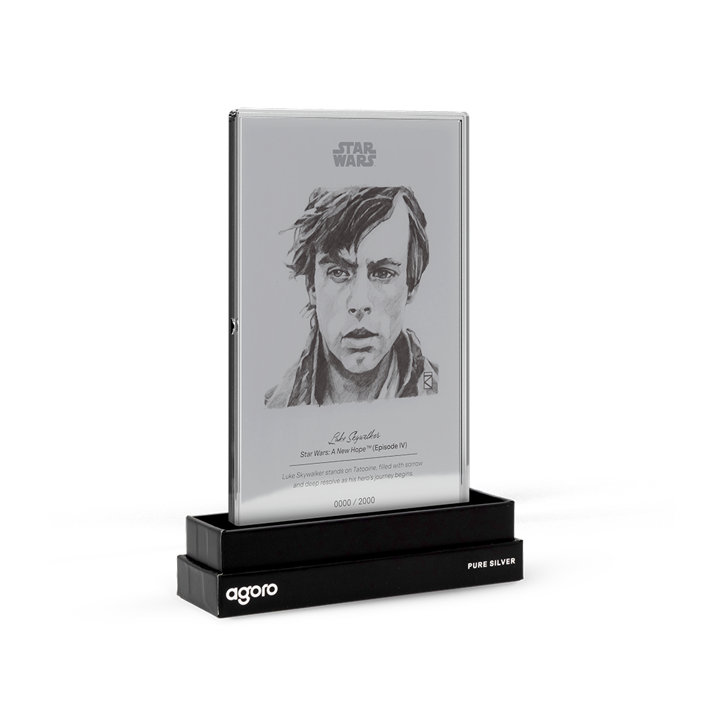 Star Wars™ Sketch Art Luke Skywalker™ Silver Collectible Foil Agoro