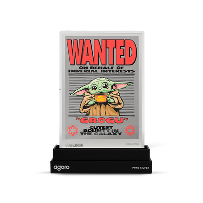 The Mandalorian™ Wanted: Grogu Silver Collectible Foil Agoro