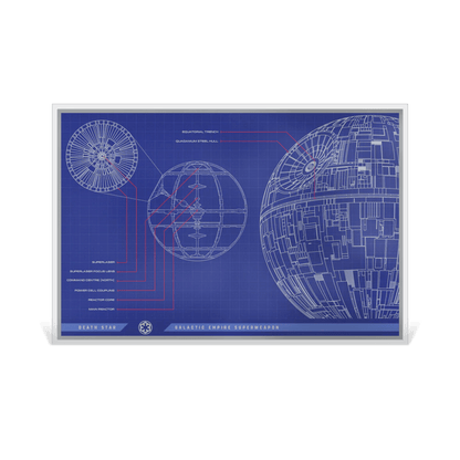 Star Wars™ Death Star™ Blueprint Silver Foil reverse - Agoro New Zealand Mint