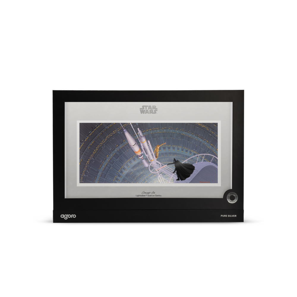Star Wars™ Concept Art Lightsaber™ Duel on Gantry Silver Collectible Foil AGORO