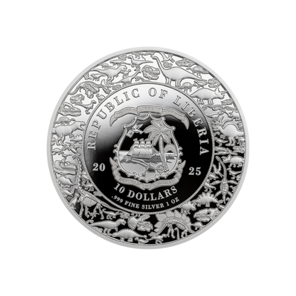 Stegosaurus Jurassic Life 1 Oz Silver Coin 2025