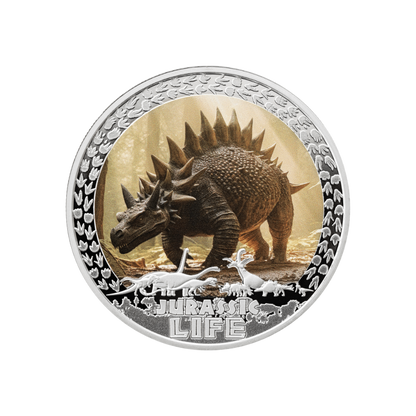 Stegosaurus Jurassic Life 1 Oz Silver Coin 2025