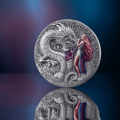 Stonegaze Basilisk Dragonology 2 Oz Silver Coin 2025