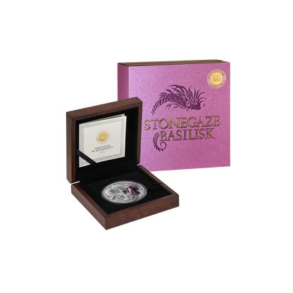 Stonegaze Basilisk Dragonology 2 Oz Silver Coin 2025