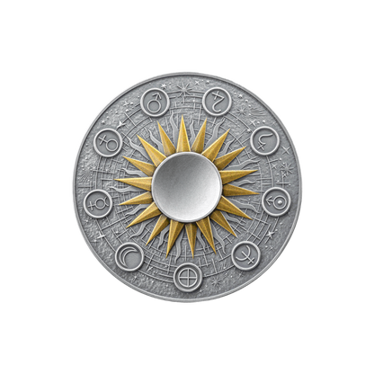 Sun Solar System 2 Oz Silver Coin 2025