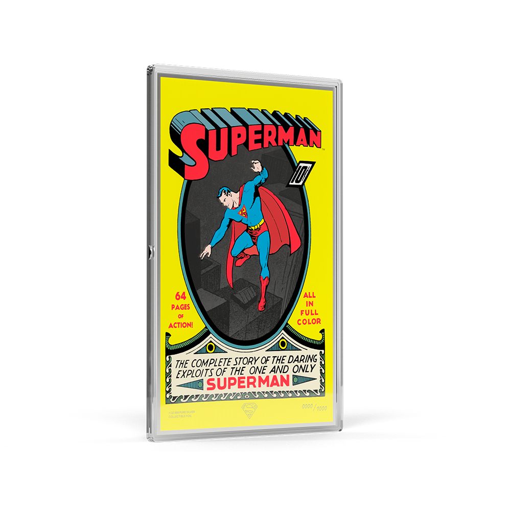 Superman #1: Summer 1939 Pure Silver Collectible Foil Agoro