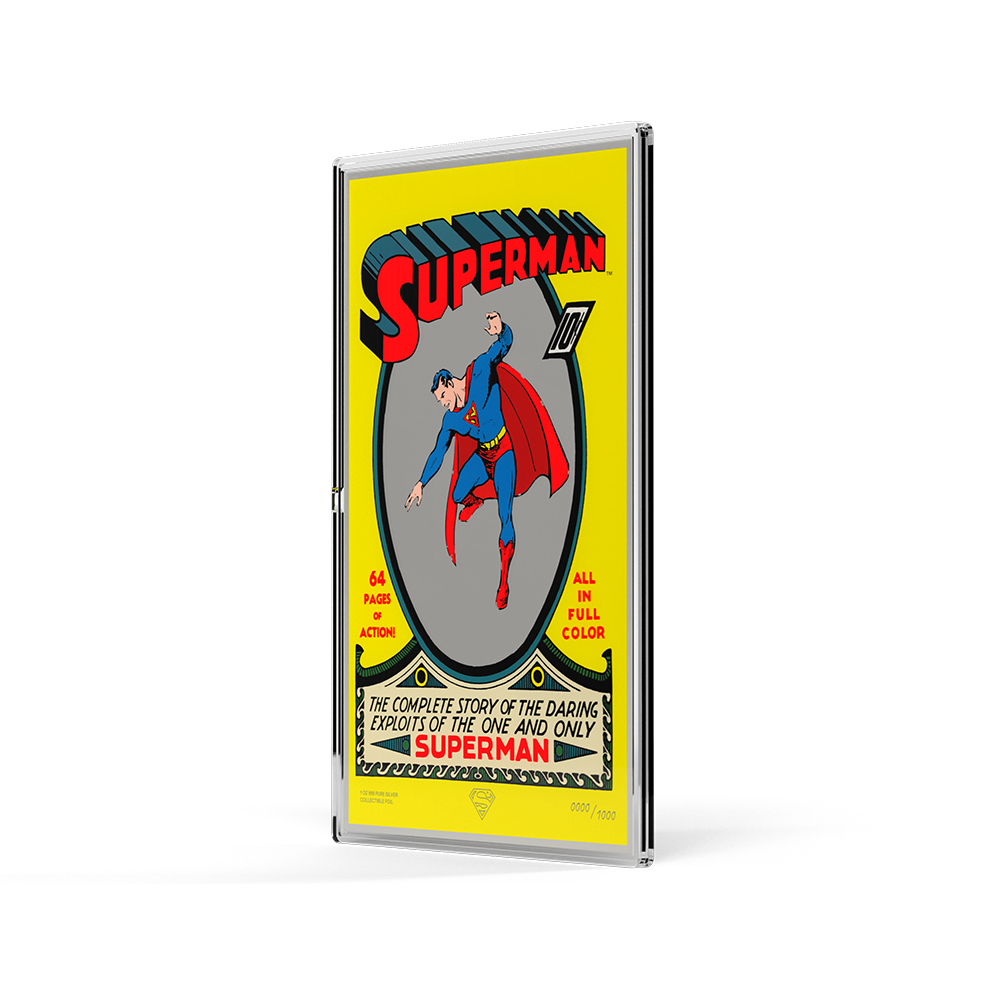 Superman #1: Summer 1939 Pure Silver Collectible Foil Agoro