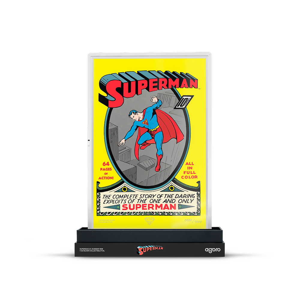 Superman #1: Summer 1939 Pure Silver Collectible Foil Agoro