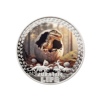 T-Rex Hatchling Jurassic Life 1 Oz Silver Coin 2025