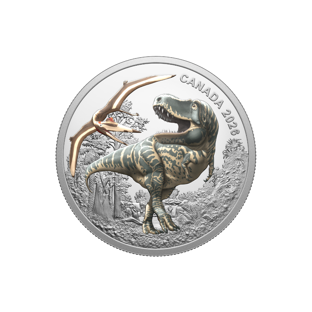 T. rex 1 Oz Fine Silver Coin Canada 2026 Royal Canadian Mint