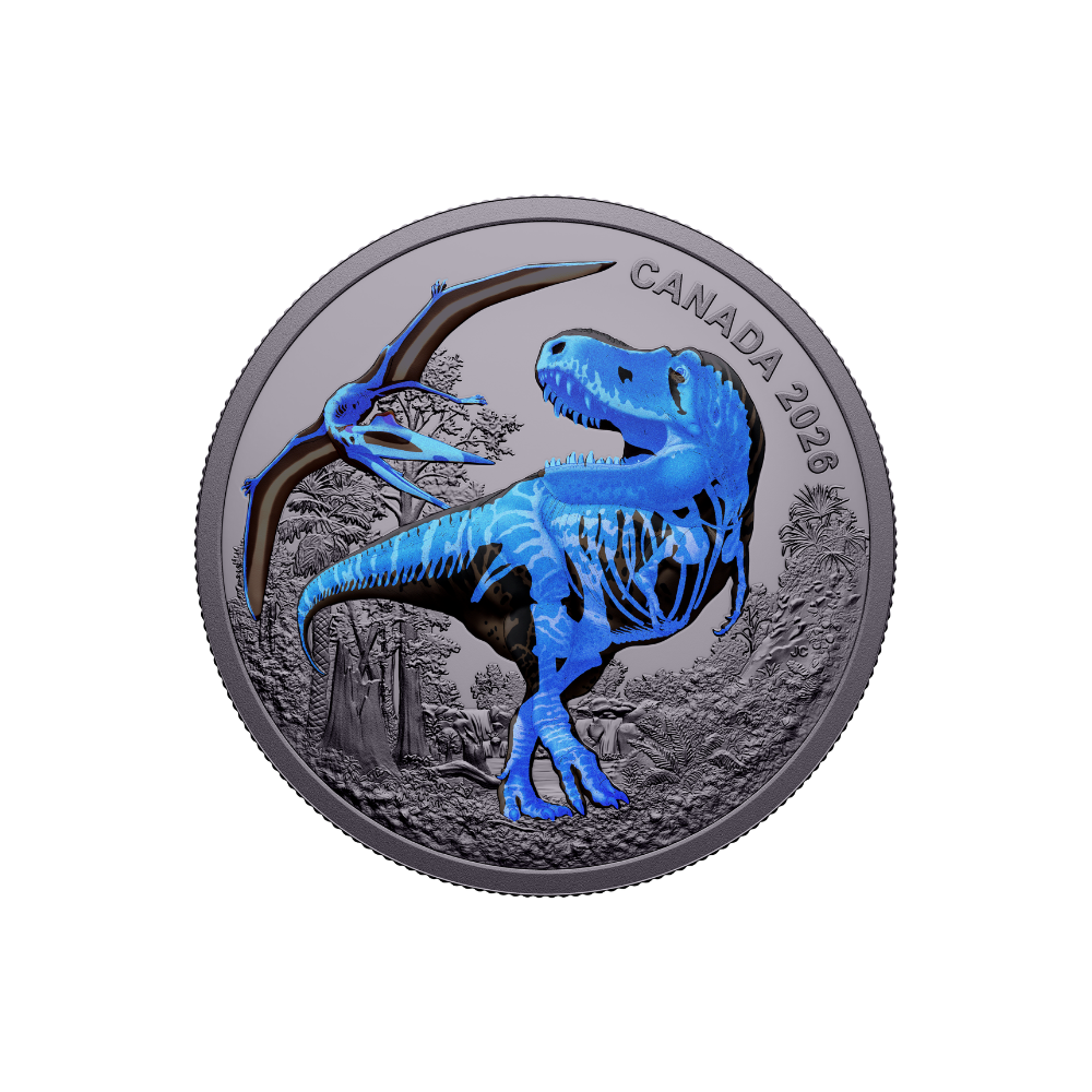 T. rex 1 Oz Fine Silver Coin Canada 2026 Royal Canadian Mint