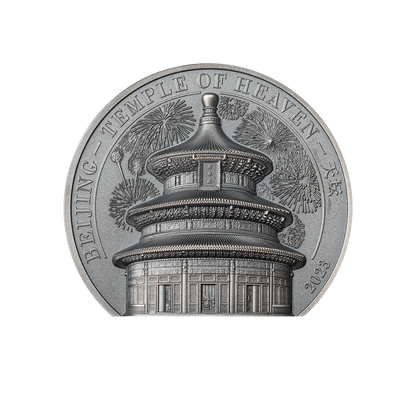 TEMPLE OF HEAVEN Beijing 2 Oz Silver Coin $10 Cook Islands 2023