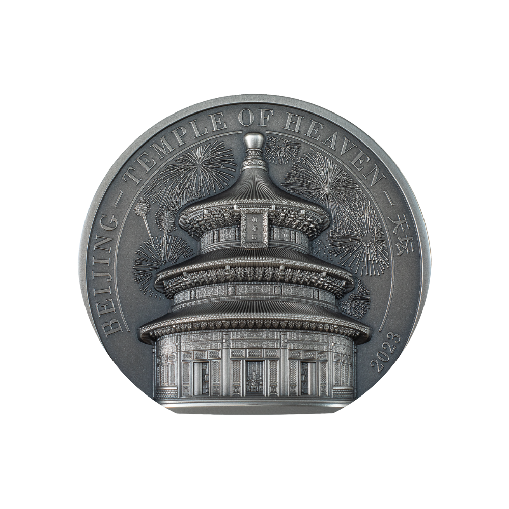 TEMPLE OF HEAVEN Beijing 5 Oz Silver Coin $25 Cook Islands 2023