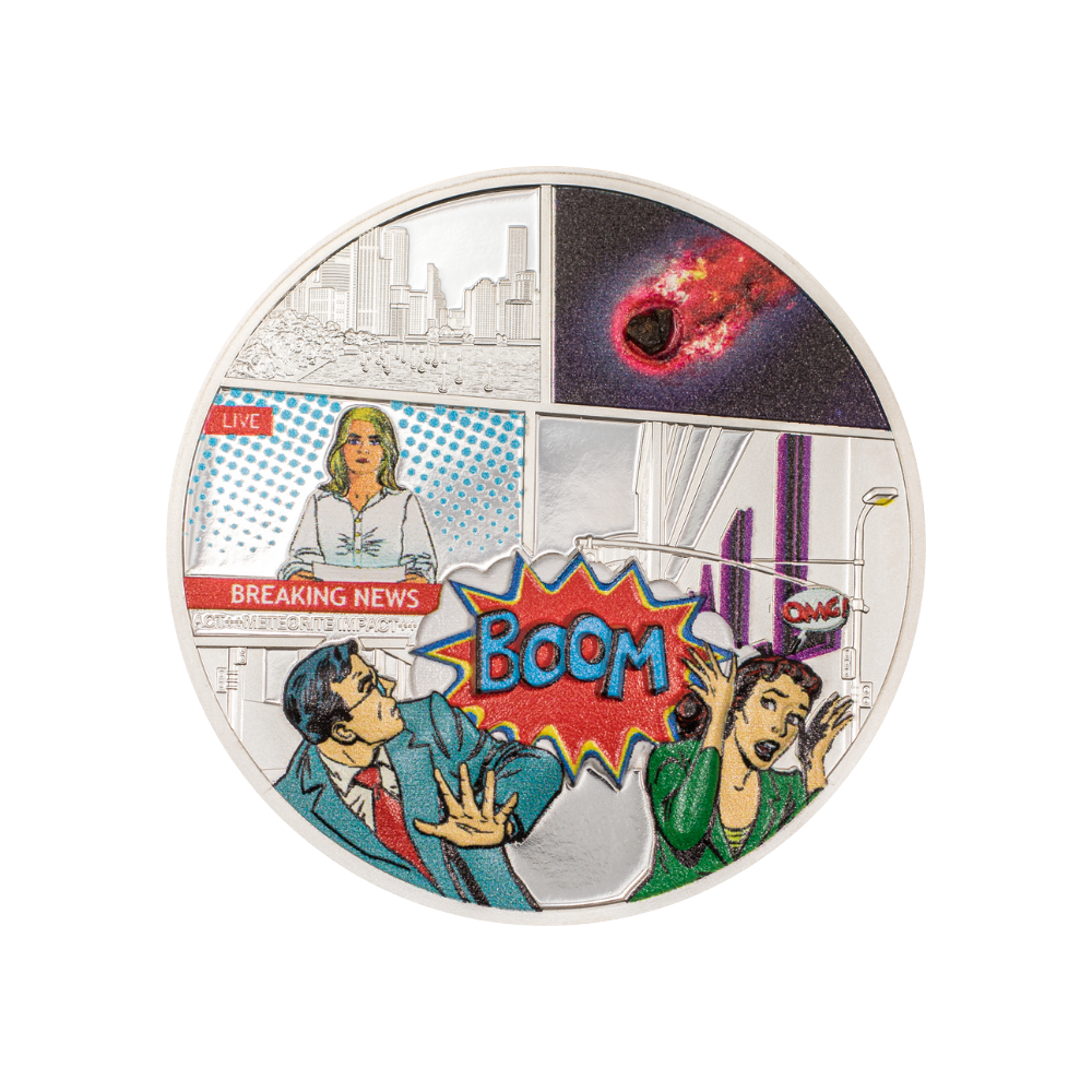 TENHAM Meteorite Impacts 1 Oz Silver Coin $5 Cook Islands 2023