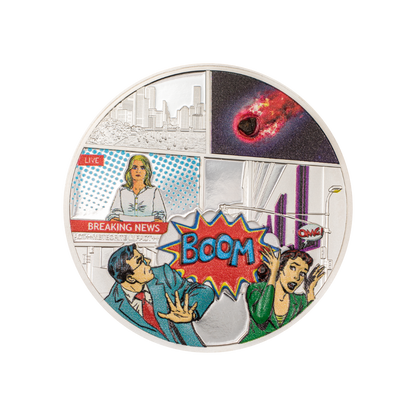 TENHAM Meteorite Impacts 1 Oz Silver Coin $5 Cook Islands 2023