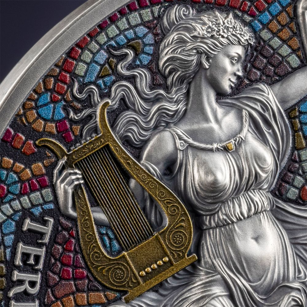 TERPSICHORE AND EUTERPE The Nine Muses 2 Oz Silver Coin 2000 Francs Cameroon 2025