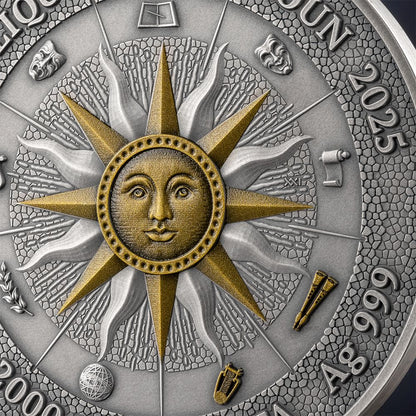 TERPSICHORE AND EUTERPE The Nine Muses 2 Oz Silver Coin 2000 Francs Cameroon 2025