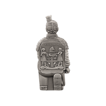 TERRACOTTA ARMY DISCOVERY 50th Anniversary 2 Oz Silver Coin $1 Fiji 2024