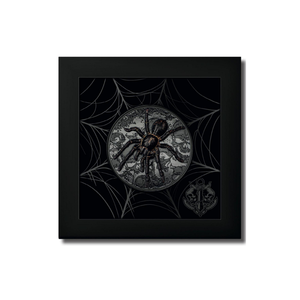 THAI BLACK TARANTULA Dark Nature 3 Oz Silver Coin $20 Palau 2023