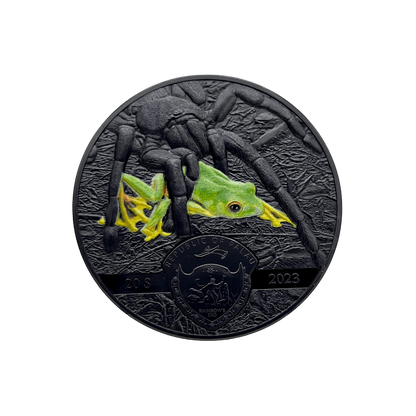 THAI BLACK TARANTULA Dark Nature 3 Oz Silver Coin $20 Palau 2023