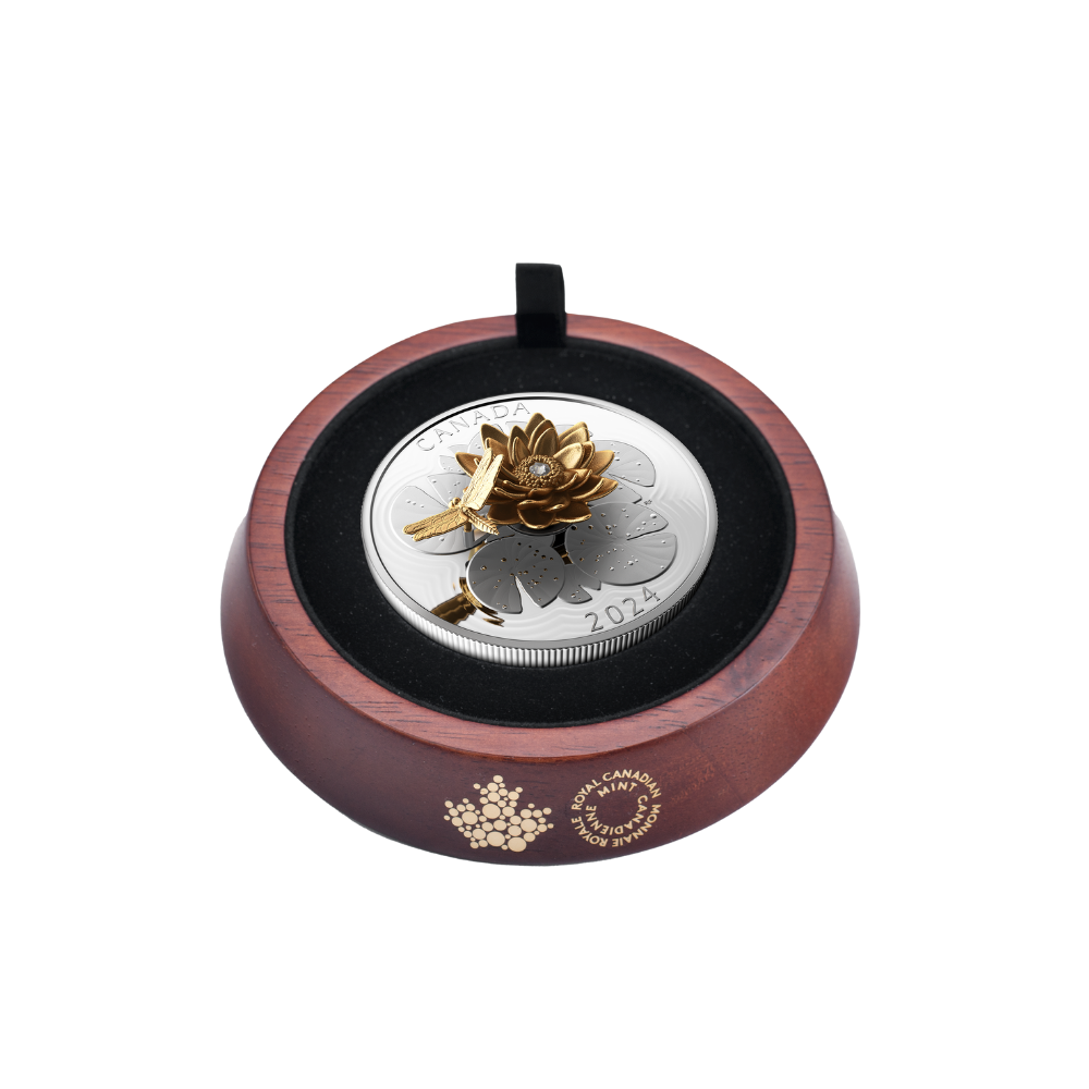 THE DRAGONFLY AND THE BLOOM 5 Oz Silver Coin $50 Canada 2024