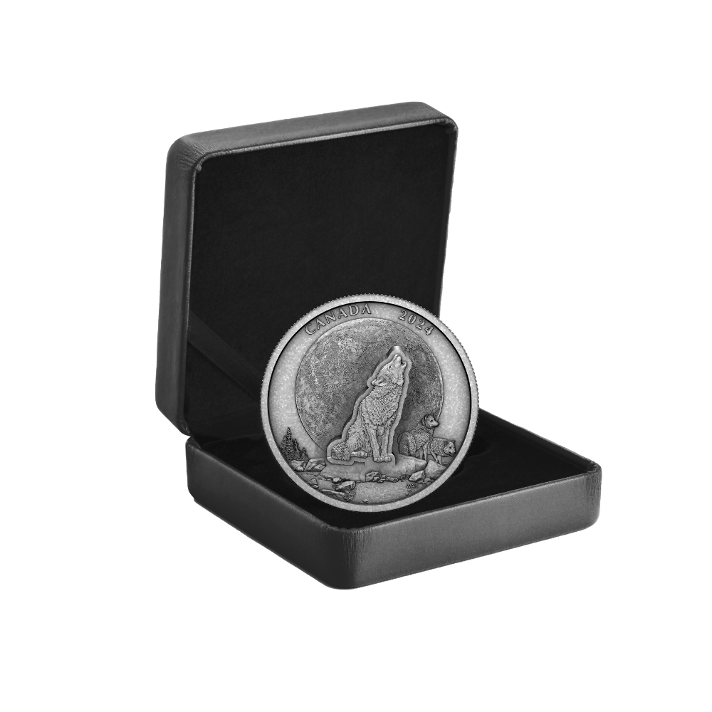 THE HOWLING WOLF 2 Oz Pure Silver Coin $30 Canada 2024
