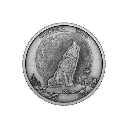 THE HOWLING WOLF 2 Oz Pure Silver Coin $30 Canada 2024