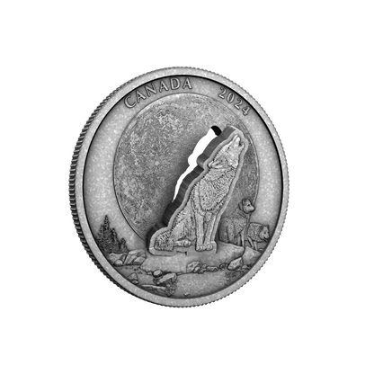 THE HOWLING WOLF 2 Oz Pure Silver Coin $30 Canada 2024