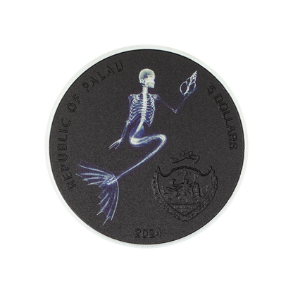 THE LAST MERMAID X Ray 1 Oz Silver Coin $5 Cook Islands 2024