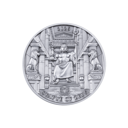 THE LEGENDARY STATUE OF ZEUS 100g Silver Coin $10 Solomon Islands 2025