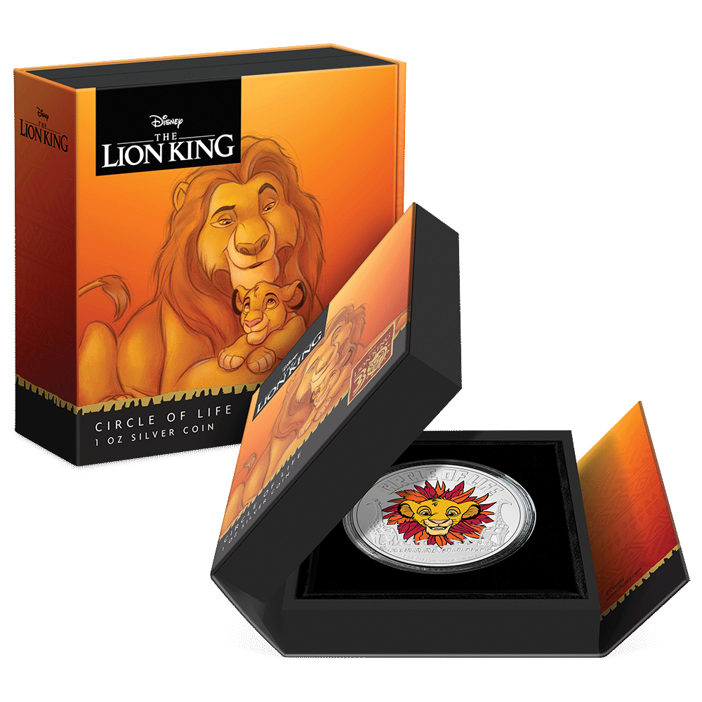 THE LION KING Disney 30th Anniversary Circle of Life 1 Oz Silver Coin $2 Niue 2024