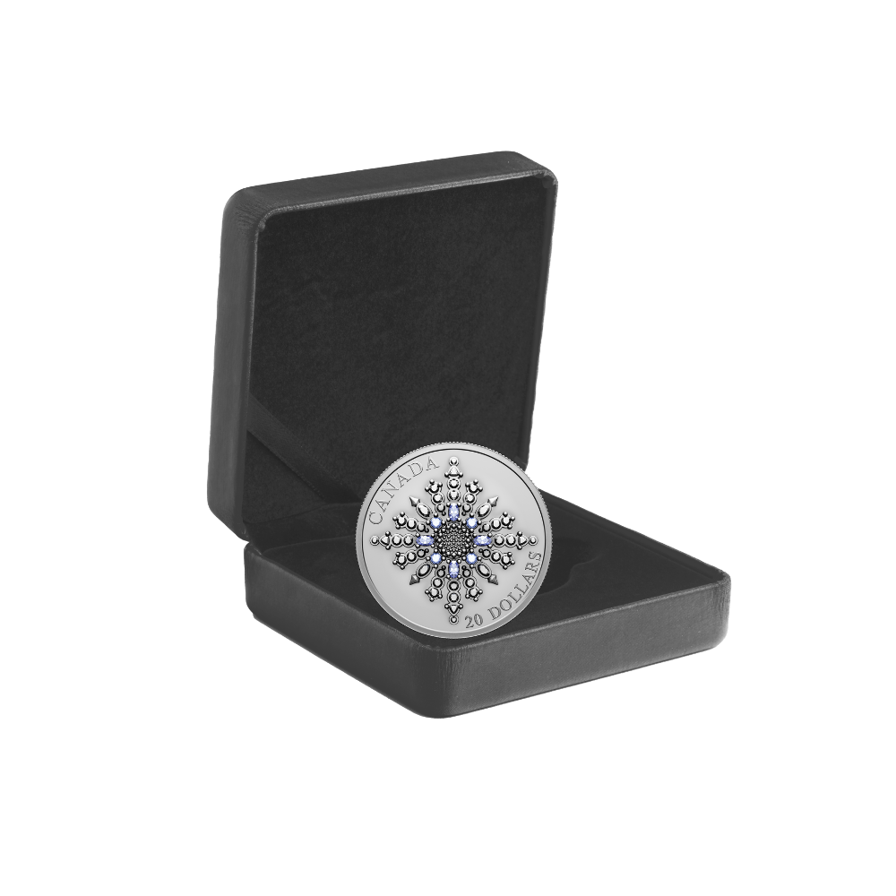 THE SAPPHIRE JUBILEE SNOWFLAKE BROOCH 1 Oz Silver Coin $20 Canada 2024