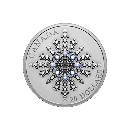 THE SAPPHIRE JUBILEE SNOWFLAKE BROOCH 1 Oz Silver Coin $20 Canada 2024