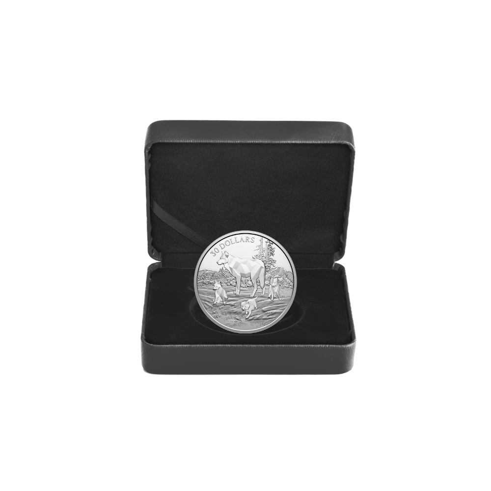 TIMBER WOLVES Multifaceted Animals 2 Oz Silver Coin $30 Canada 2024