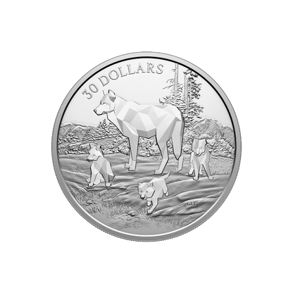 TIMBER WOLVES Multifaceted Animals 2 Oz Silver Coin $30 Canada 2024