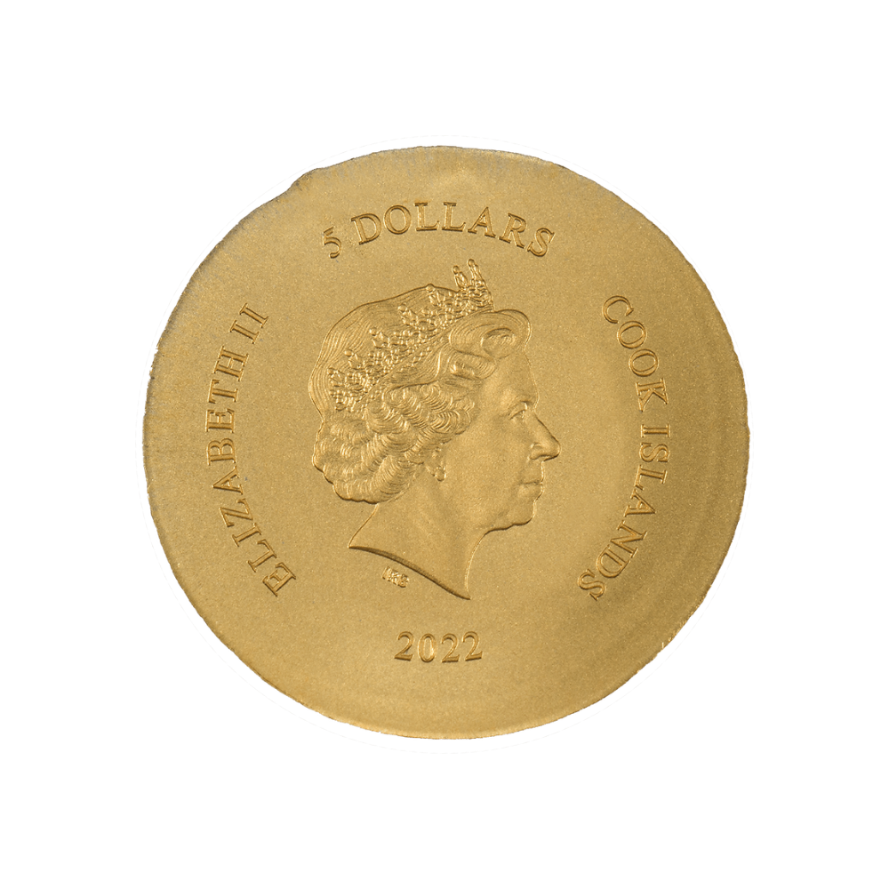 TORTOISE Numismatic Icons Gold Coin $5 Cook Islands 2022